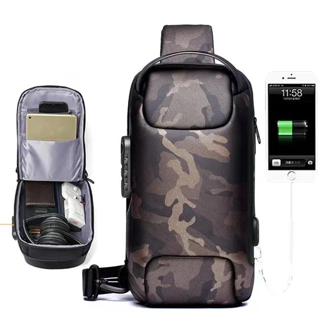 Anti-Theft Short Travel Bag for Men Waterproof USB Male Crossbody Bag S4370202