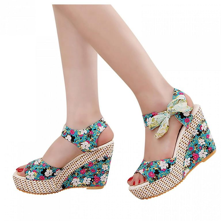 Wedge Lace Laces Floral Pattern High Heels 39