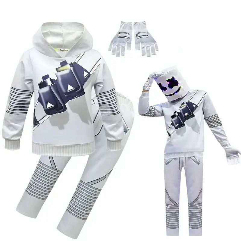 DJ Marshmello Costumes Jumpsuits Kids S689788 DJ Marshmello Costumes Jumpsuits Kids S689788