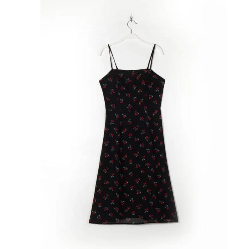 Women Summer Cherry's Casual Print Slim Sling Night Dress XL S4941974
