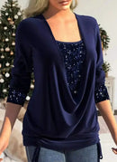 Popular Female Top Comfortable Women Blouse U Neck Casual Women Shirt Blouse Costume Everyday Wear X3964121 - TUZZUT Qatar Online Shopping