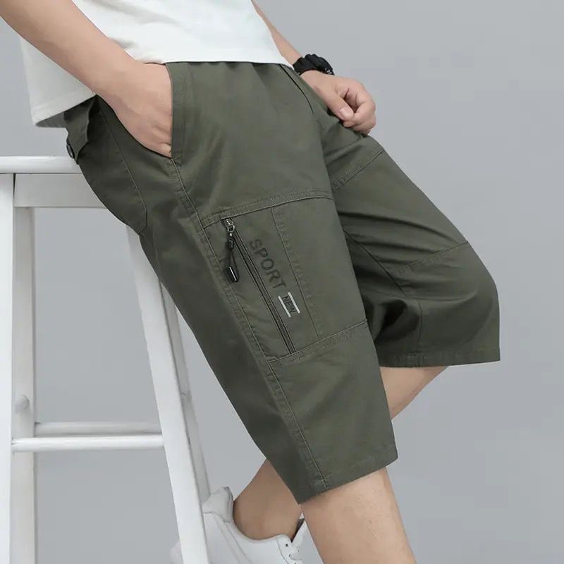 Men's cargo shorts with zipper pocket 5XL ae101