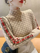 Women's Long Sleeve Color block/ Stitching Color Knit Top 496835 - TUZZUT Qatar Online Shopping