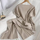 2 Pcs Women's Short Sleeve Solid Color Pants Set 274819 - TUZZUT Qatar Online Shopping