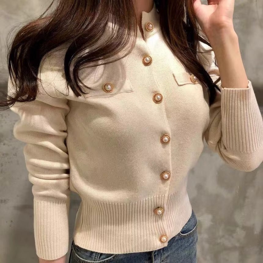 Women's Long Sleeve Solid Color Cardigans 486109