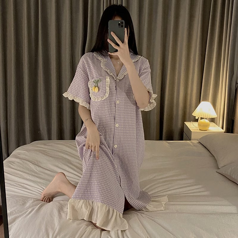 Women 's Short Sleeve Sleep Dress M 444452