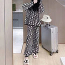 2 Pcs Women's Long Sleeve Geometry Pants Set 350468 - TUZZUT Qatar Online Shopping