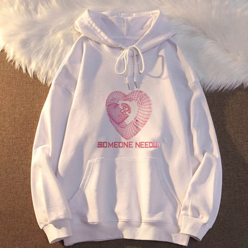 Women's Long Sleeve Heart Shape Sweatshirts & Hoodies 2XL 456187