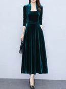 Women's Long Sleeve Tea Dresses L 472803 - TUZZUT Qatar Online Shopping