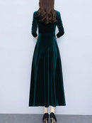 Women's Long Sleeve Tea Dresses L 472803 - TUZZUT Qatar Online Shopping