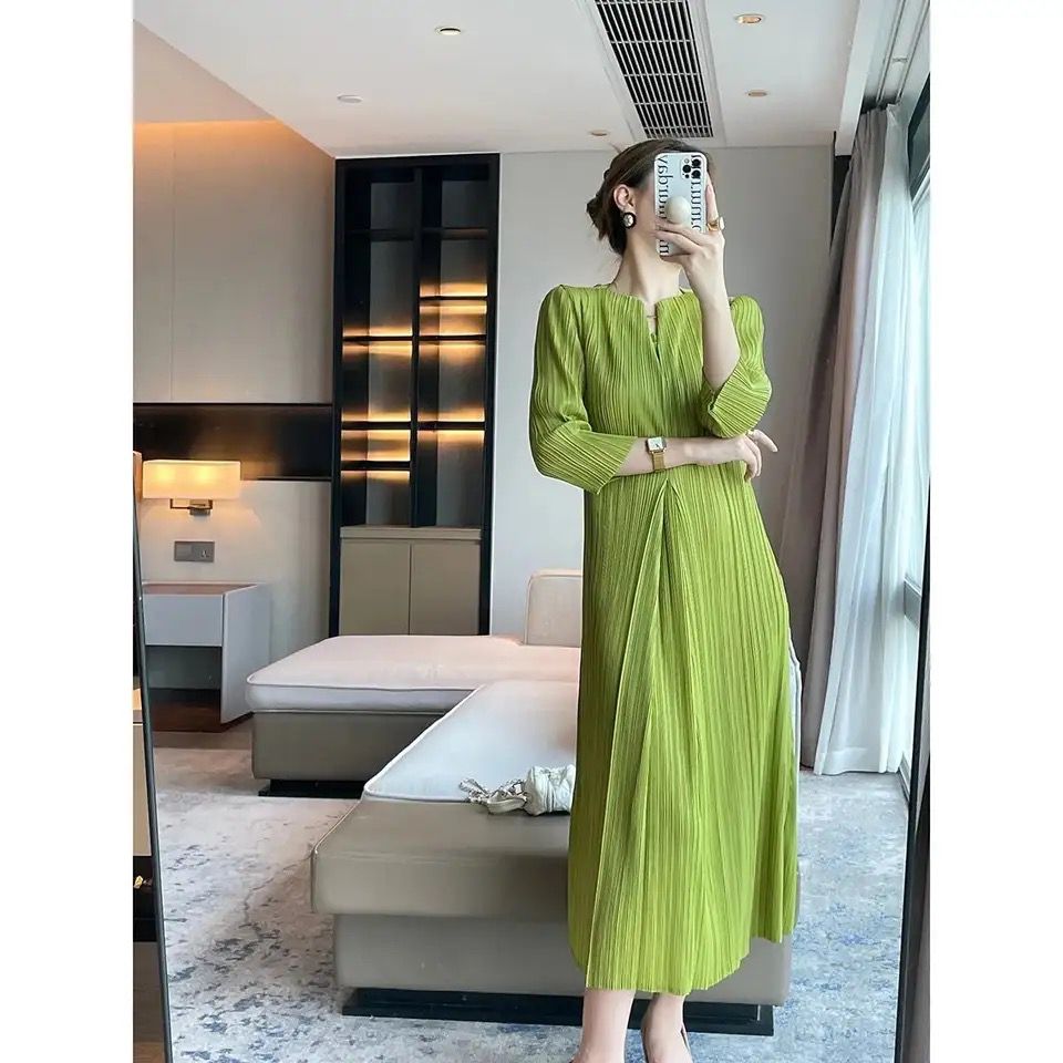 Women's V-neck Slim Waist Design Slimming Elegant Autumn Long Dress M 471124 Women's V-neck Slim Waist Design Slimming Elegant Autumn Long Dress M 471124