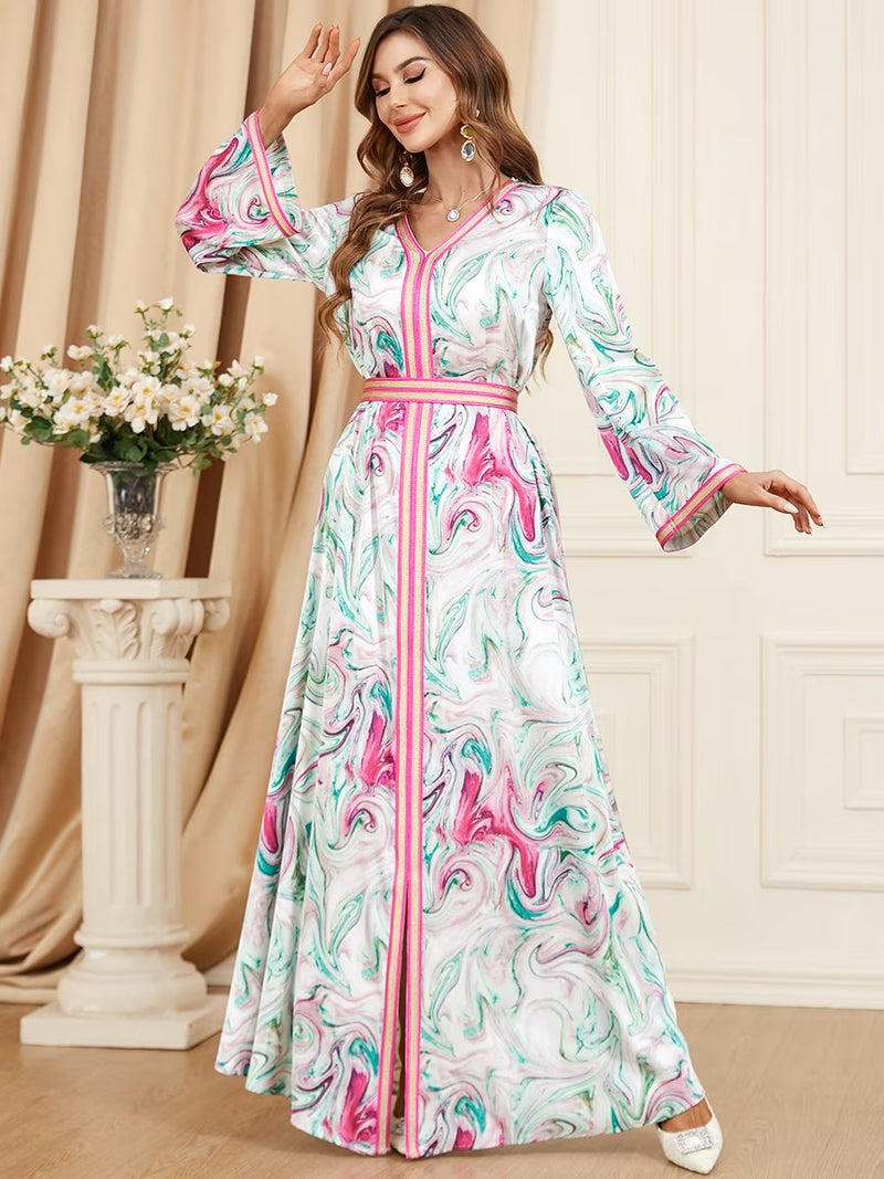 Women's Long Sleeve Colorblock/ Stitching Color Jalabiya S 410680