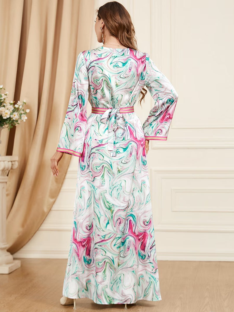 Women's Long Sleeve Colorblock/ Stitching Color Jalabiya S 410680