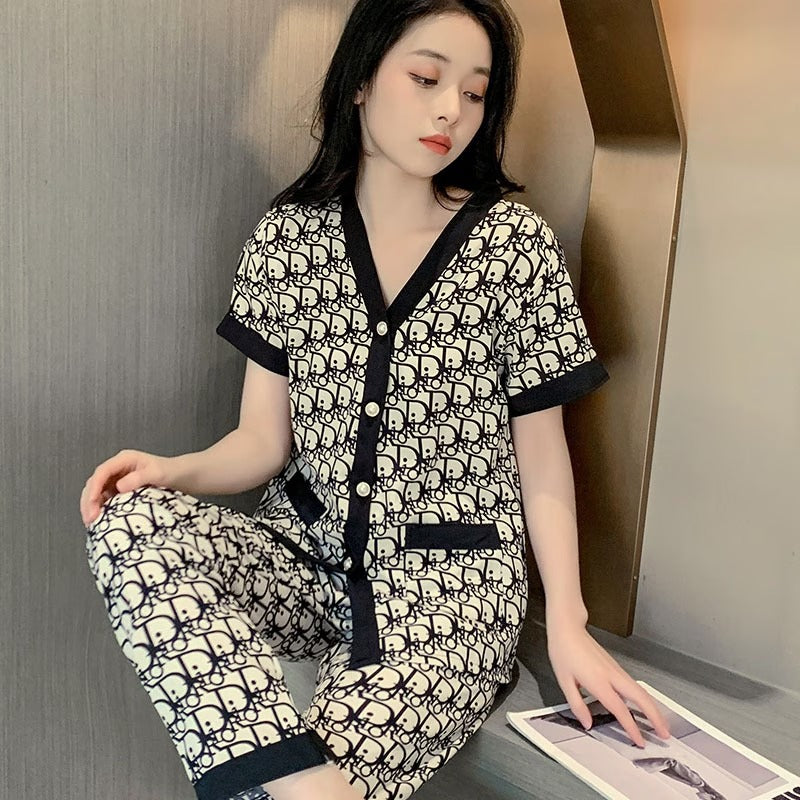 2 Pcs Women 's Short Sleeve Sleep Set S 288810