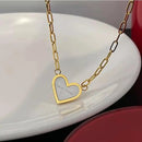 Gold Plated Heart Pendant Necklace for Women S4977719 12 - TUZZUT Qatar Online Shopping