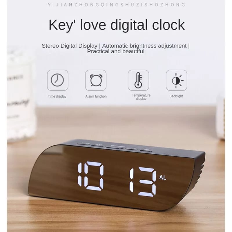 Digital Alarm LED Mirror Clock  NA-018
