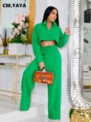 2 Piece Set Women Long Sleeve Mini Shirt and Wide Leg Straight Pants 457238 - TUZZUT Qatar Online Shopping