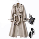Windbreaker Autumn Winter Women Lapel Double Breasted Trench Coats Office Long Lining Korean Fashion Clothing 26820 - TUZZUT Qatar Online Shopping