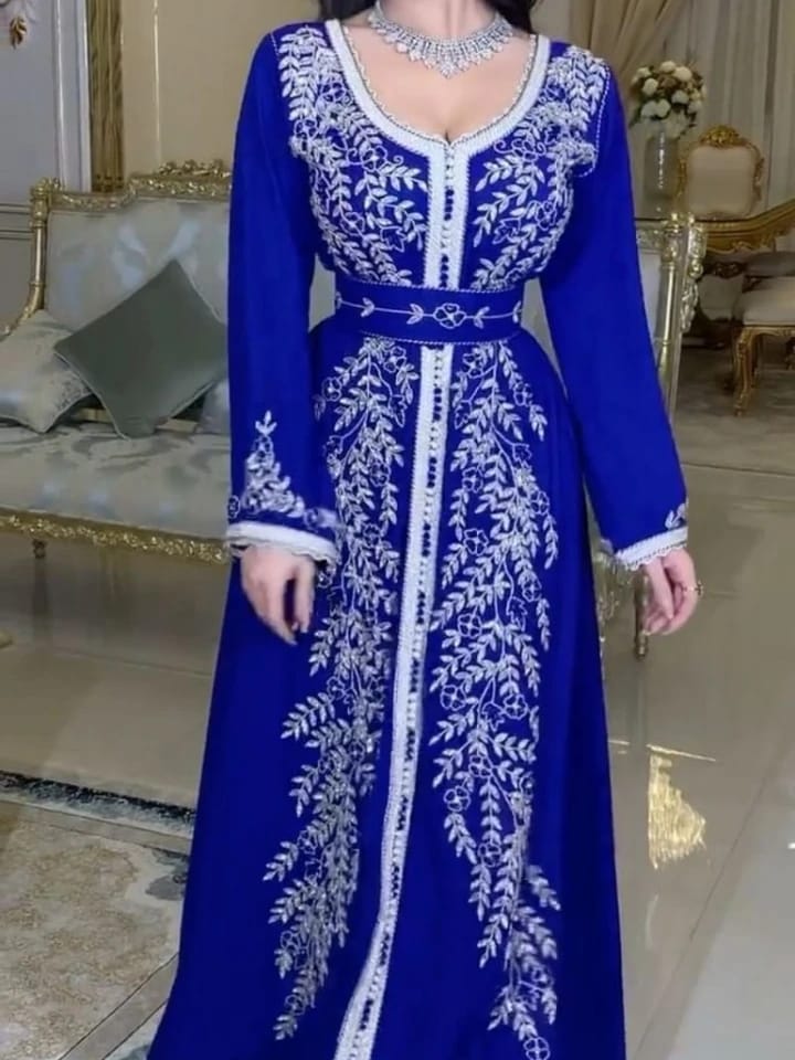 Wedding Evening Party Dress Elegant Kaftan Robe Diamond Belt Moroccan Abaya M X4624820