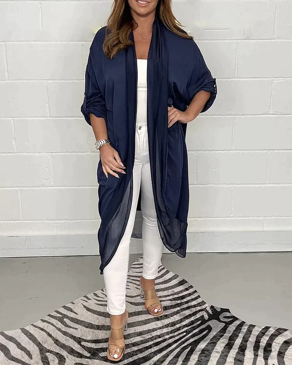 Women's thin silk V-neck loose top L B-67814 Women's thin silk V-neck loose top L B-67814