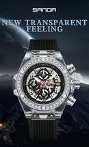 SANDA Top Brand Men Quartz Watches Water Diamond Business Watch W374928 - TUZZUT Qatar Online Shopping