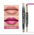 QIC 2In1 High-quality Pen Lips Matte Waterproof Long Lasting Permanent Lipstick Lipstick with A Contour Pencil Makeup Cosmetics - TUZZUT Qatar Online Shopping