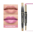 QIC 2In1 High-quality Pen Lips Matte Waterproof Long Lasting Permanent Lipstick Lipstick with A Contour Pencil Makeup Cosmetics - TUZZUT Qatar Online Shopping