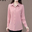 Fashion Printing Turn-down Collar Long Sleeve Blouse 2XL X5049389 - TUZZUT Qatar Online Shopping