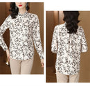 Fashion Printing Turn-down Collar Long Sleeve Blouse 2XL X5049389 - TUZZUT Qatar Online Shopping