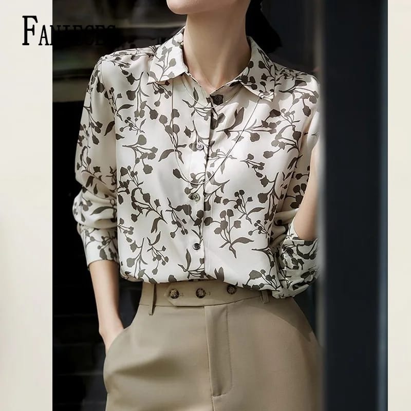 Fashion Printing Turn-down Collar Long Sleeve Blouse 2XL X5049389 Fashion Printing Turn-down Collar Long Sleeve Blouse 2XL X5049389