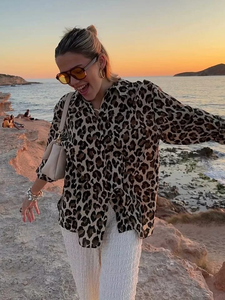 Fashion Printing Turn-down Collar Long Sleeve Blouse 2XL X5049389 Fashion Printing Turn-down Collar Long Sleeve Blouse 2XL X5049389