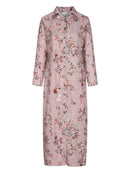 New Autumn Women's Casual Lapel Collar Button Vintage Floral Print Boho Long Dress B-106773 - TUZZUT Qatar Online Shopping