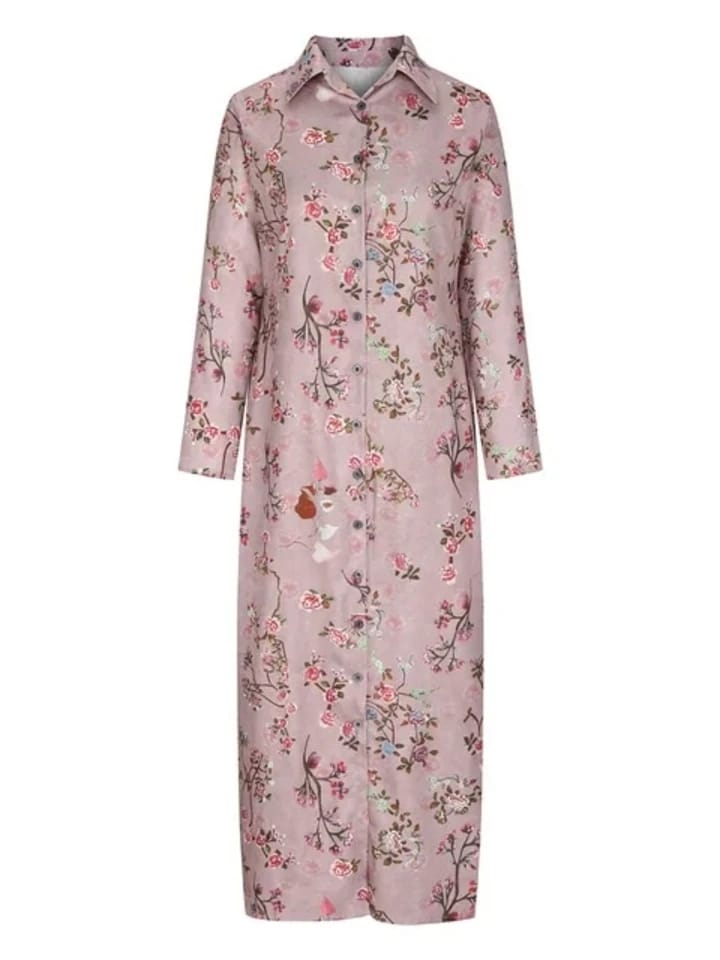 New Autumn Women's Casual Lapel Collar Button Vintage Floral Print Boho Long Dress B-106773 New Autumn Women's Casual Lapel Collar Button Vintage Floral Print Boho Long Dress B-106773