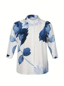 Elegant Floral Print Blouse Women 124494 - TUZZUT Qatar Online Shopping