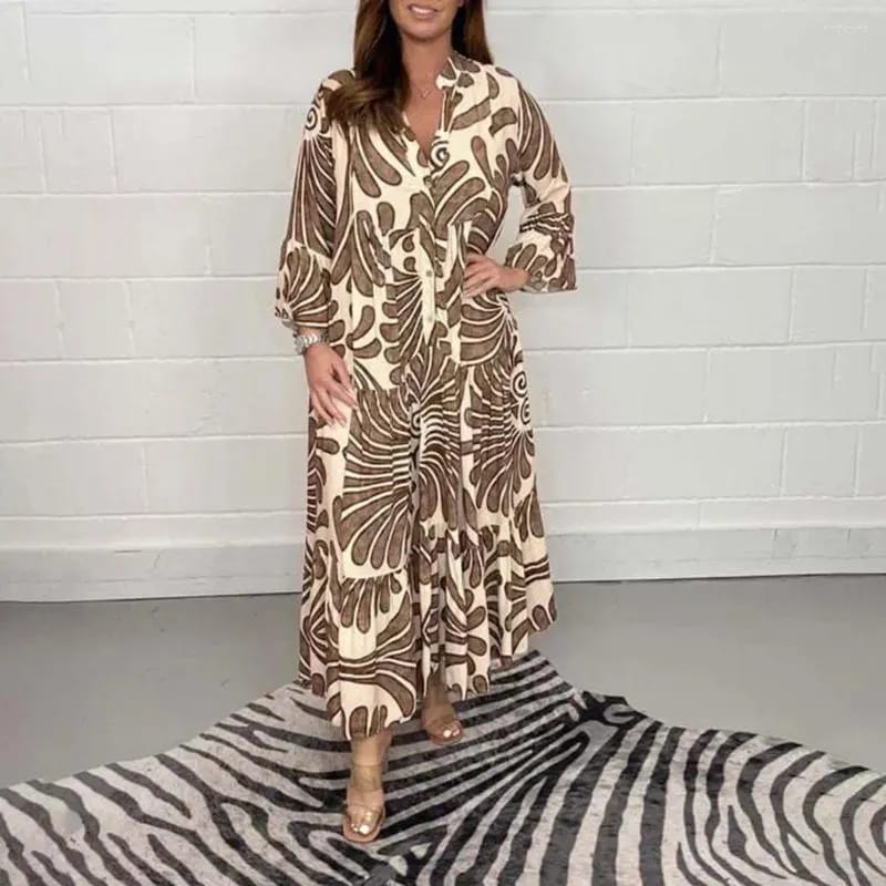 Fall Women's Printed Loose Casual Dresses B-88674 Fall Women's Printed Loose Casual Dresses B-88674