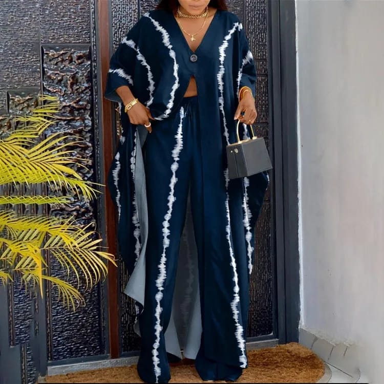 Floral V Neck Long Cardigan Cover Up Wide Leg Pants Sets Plus Size B-90645 Floral V Neck Long Cardigan Cover Up Wide Leg Pants Sets Plus Size B-90645