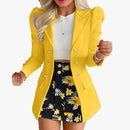 Women's Spring Long Sleeve Solid Color Jacket with Mini Skirt Two-piece Suit X4387770 - TUZZUT Qatar Online Shopping