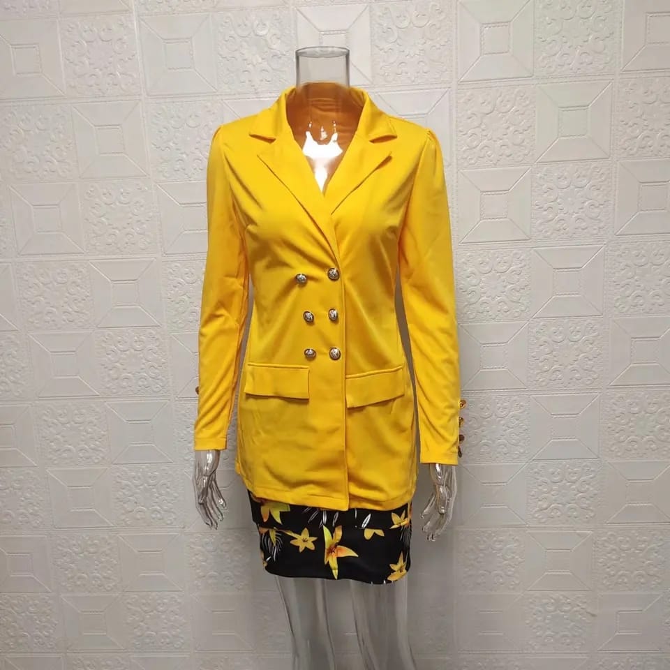 Women's Spring Long Sleeve Solid Color Jacket with Mini Skirt Two-piece Suit X4387770 Women's Spring Long Sleeve Solid Color Jacket with Mini Skirt Two-piece Suit X4387770