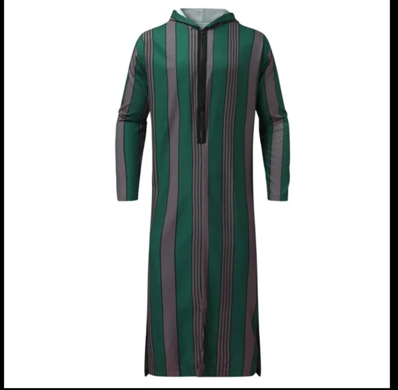 Men Loose Casual Streetwear Patchwork Islamic Arabs Robe 2XL B-802793