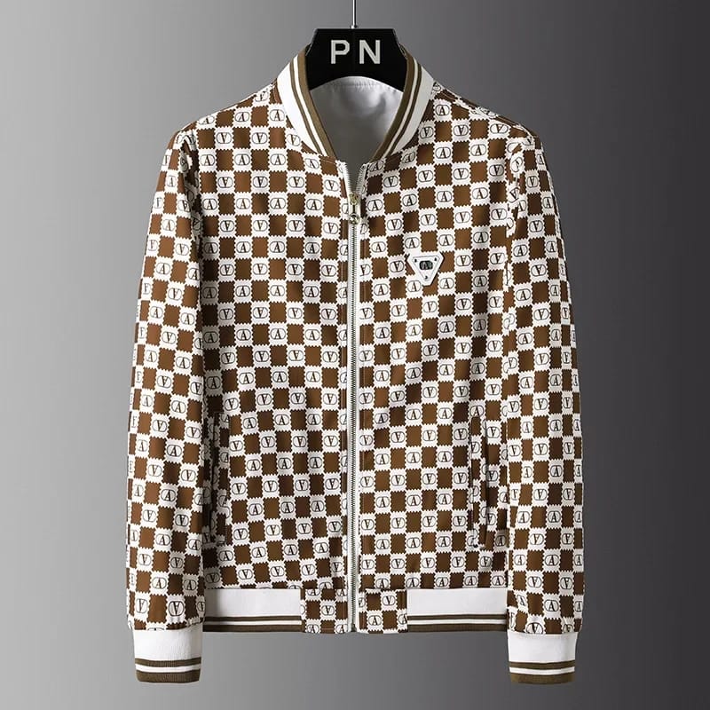 Men's Fashion Casual Jacket Full Print Embroidery Coat XL S5079165