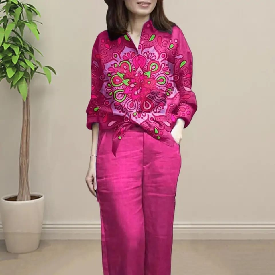 Casual Tracksuit women Summer Outfits Printing Regular Sleeve Top Wide Leg Pant Sets Female Clothes 4XL B-56112 Casual Tracksuit women Summer Outfits Printing Regular Sleeve Top Wide Leg Pant Sets Female Clothes 4XL B-56112