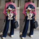 Tops And Wide Leg Pants Suit Elegant Lady Two Piece Set Tracksuits S2072190 - TUZZUT Qatar Online Shopping