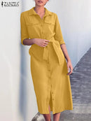 Summer Women's Midi Dress 2XL S3157264 - TUZZUT Qatar Online Shopping