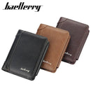 Men's PU Leather Wallets Zipper Short Design Card Holder  zd82 - TUZZUT Qatar Online Shopping