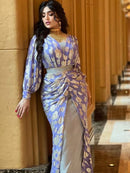 Muslim Abaya Women Chiffon Bodycon Dresses L B-48497 - TUZZUT Qatar Online Shopping