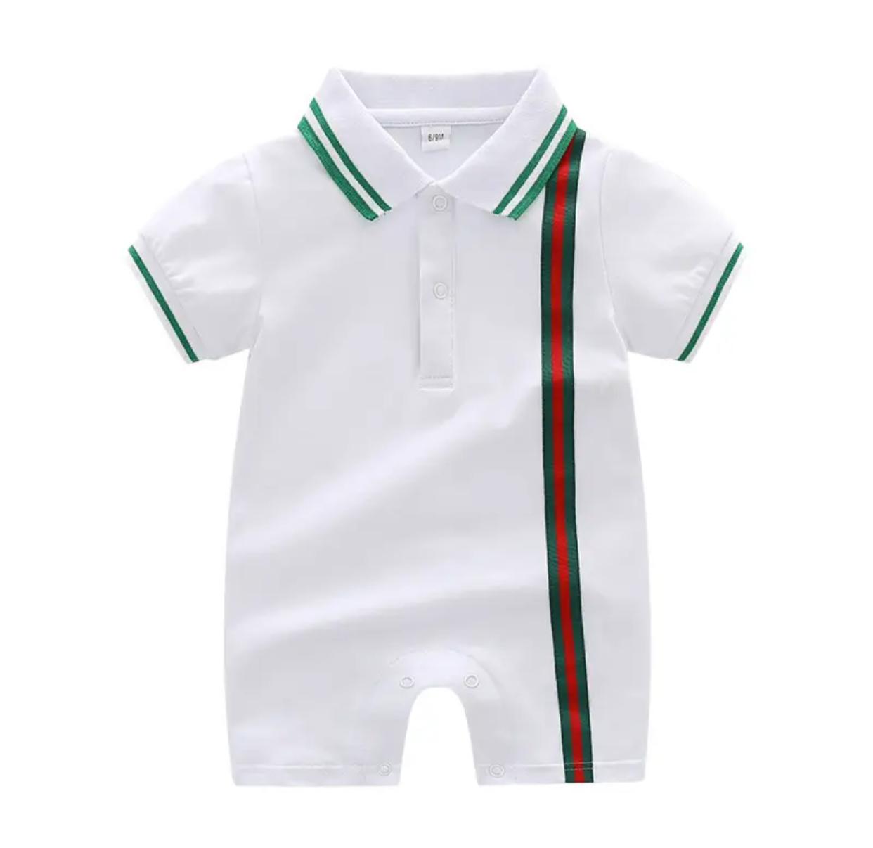 Newborn Striped Lapel Short Sleeve Jumpsuit 0-3M S4474034 Newborn Striped Lapel Short Sleeve Jumpsuit 0-3M S4474034