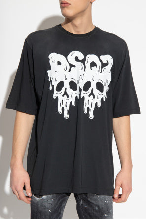 Black Printed T-shirt 4XL S4847061 Black Printed T-shirt 4XL S4847061
