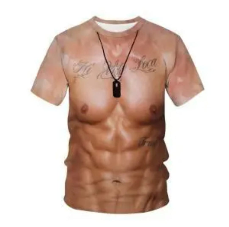 Men's 3D Muscle Graphic T-shirt S850079