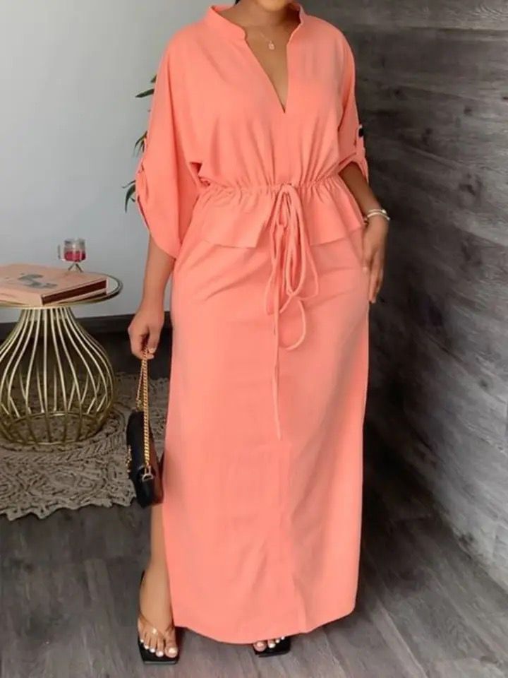 Women Solid Color Dress 3XL B-71142 Women Solid Color Dress 3XL B-71142