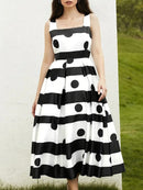 Polka dot Stripe Print Tank Dress XL S365445 - TUZZUT Qatar Online Shopping